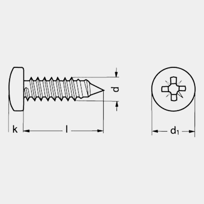 Skrue - Pladeskrue rustfri Z RFA2 PH 4,2x13