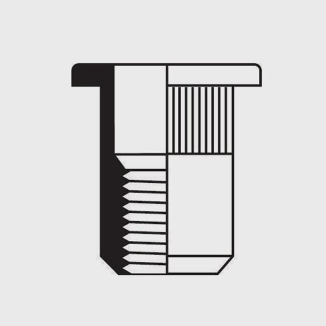 Blindnittemøtrik M6x16 mm.